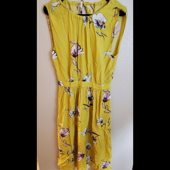 Zara Basic Yellow Floral Sleeveless Boho Summer Spring Midi Dress - Picture 2 of 7